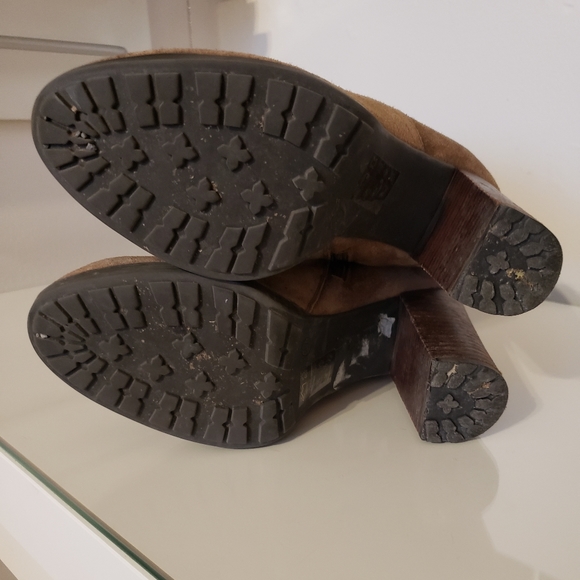 Aldo Leather Suede Platform Knee Boots Sandy Tan Color Fall Winter Tread Great 6 - Picture 8 of 10